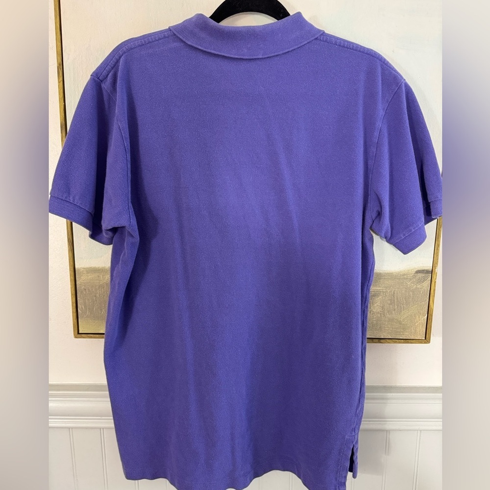 Ralph Lauren Purple Short Sleeve Polo Shirt Green Pony Sz M - Picture 5 of 8